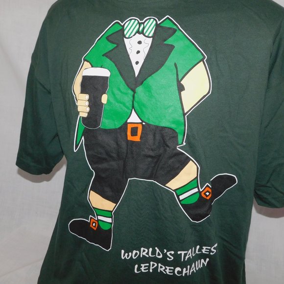 Worlds Tallest Leprechaun Saint Patricks Day missing head mens XL Green  Shirt - Picture 2 of 6